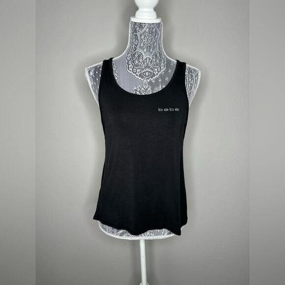 BEBE Bundle of 2 Strappy Side Workout Athleisure Tank Tops Grey Black Size Small - Picture 5 of 7